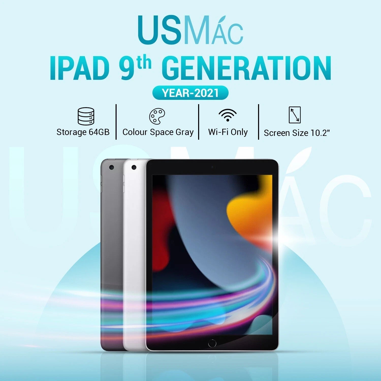 iPad 9th Generation 10.2-inch Display, 64GB, Wi-Fi Space Gray Grade A Warranty Free Delivery