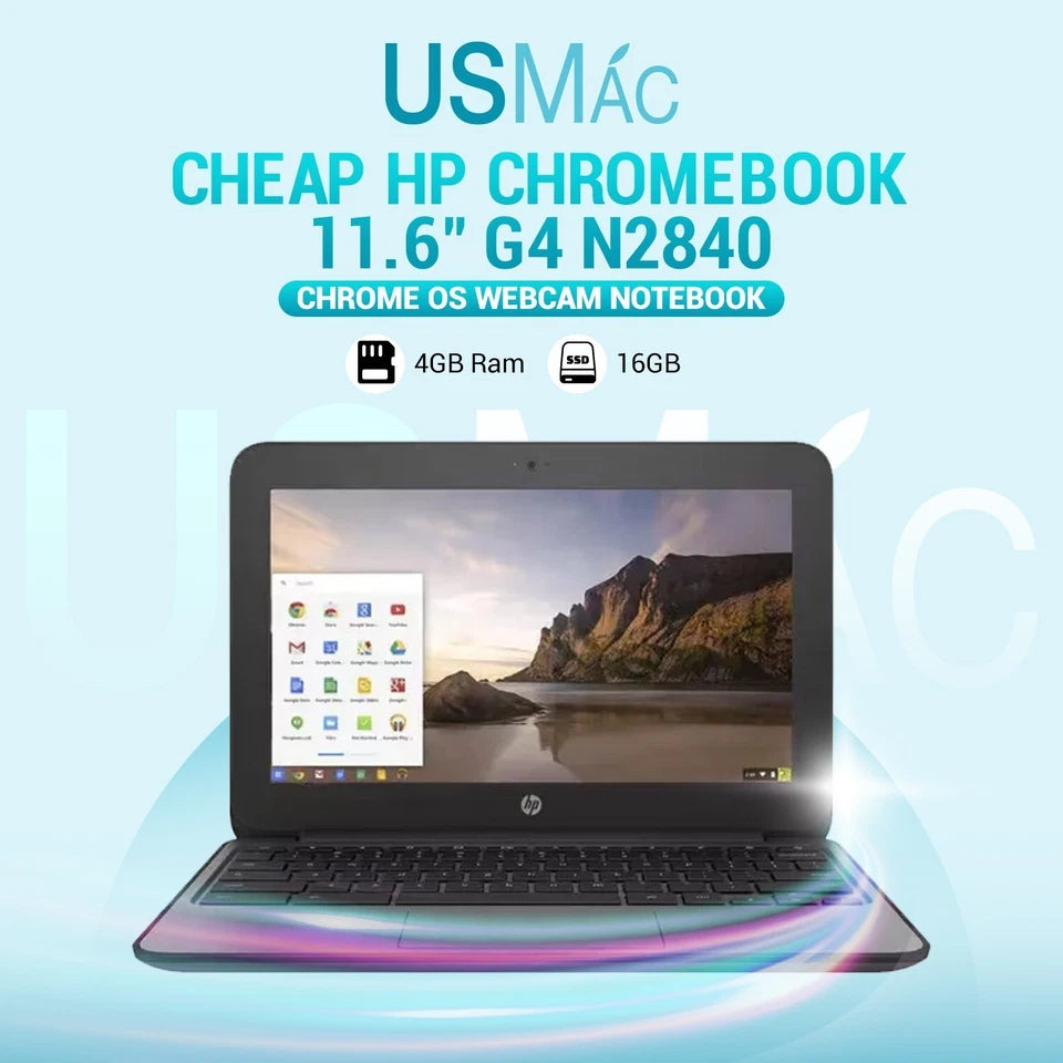 HP CHROMEBOOK 11.6" G4 N2840 4GB RAM 16GB SSD CHROME OS WEBCAM NOTEBOOK Grade B