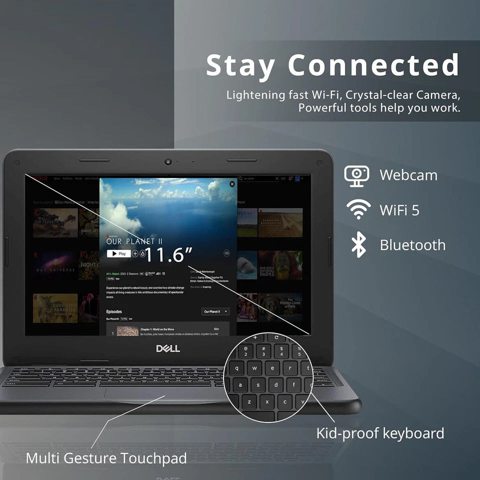 Dell CHROMEBOOK 3100 11" 4GB 16GB Google play Store Non-Touch Dual USB-C B Grade